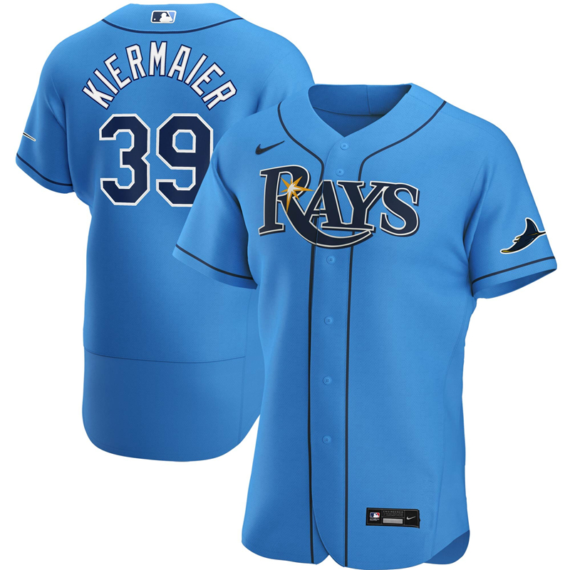 MLB Men Tampa Bay Rays #39 Kevin Kiermaier Nike Light Blue Alternate 2020 Authentic Player Jersey ->customized mlb jersey->Custom Jersey